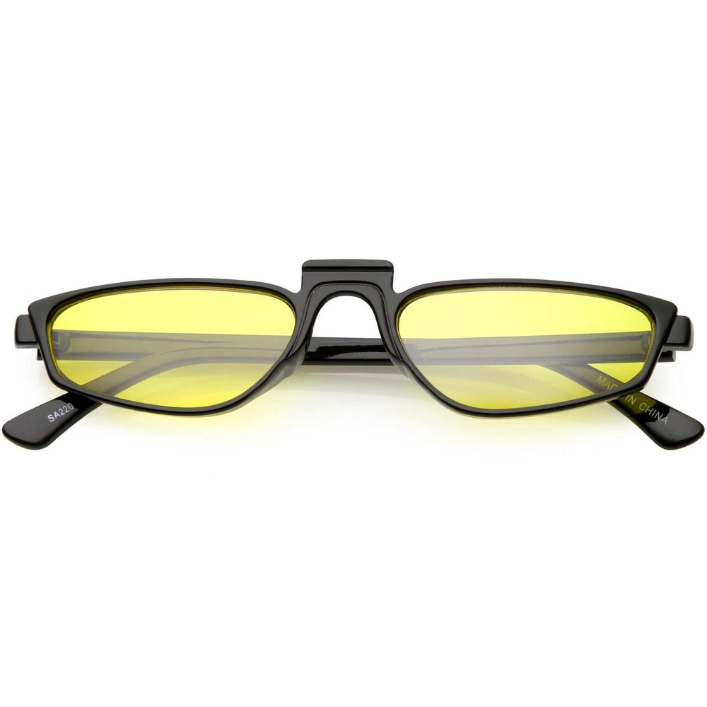 Retro Sunglasses Yellow Lens Narrow Cat Eye Fashion Sun Glasses for Women Gafas